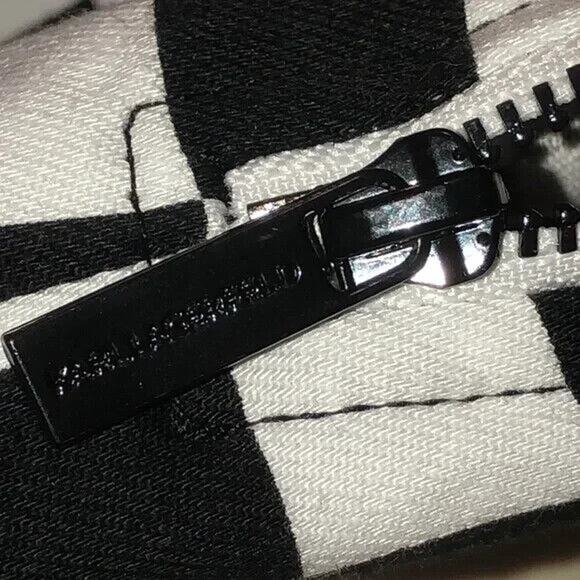 KARL LAGERFELD PARIS - BLACK & WHITE CHECKERED DENIM MOD MINI SKIRT - NWT M - Picture 6 of 6